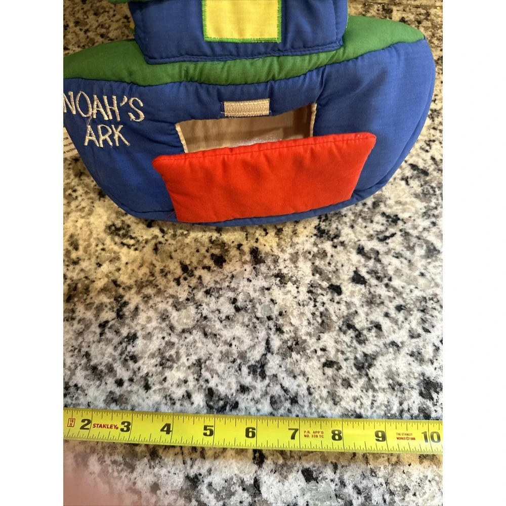 Rosalina Noah's Ark Soft Plush Toy‎ Carrier Blue Green Red Fabric Boat Handle